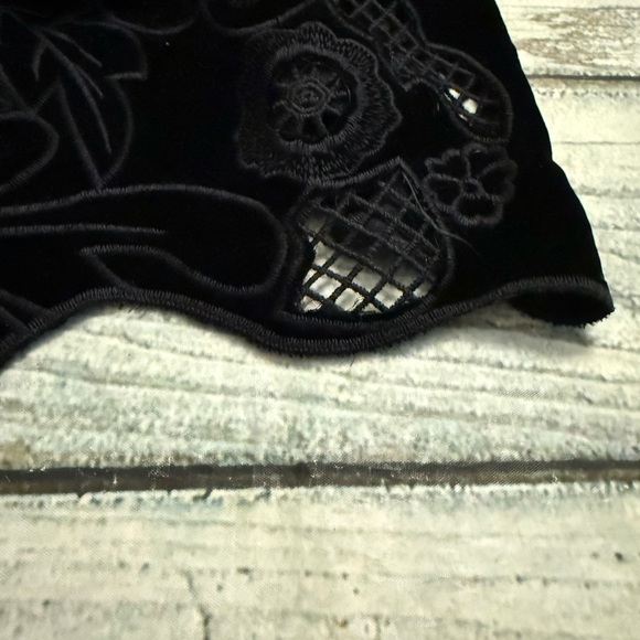 Beautiful! Zara black embroidered lace see thru velvet blouse shirt . S - Picture 9 of 9